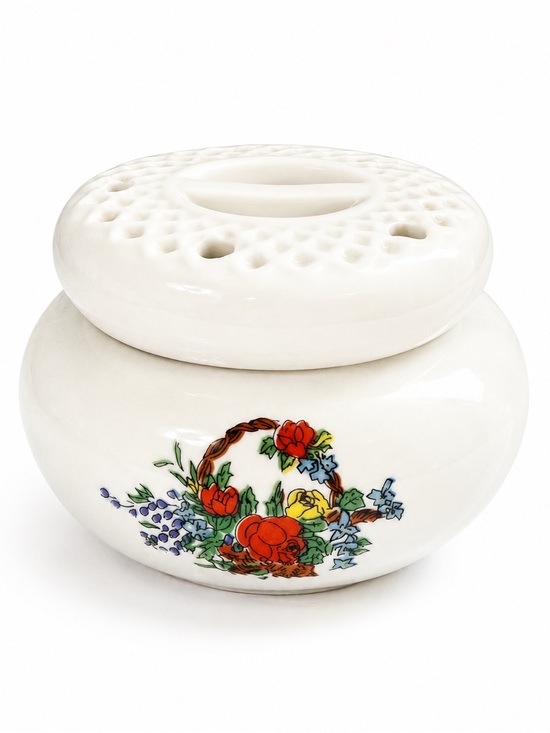 No brand Other - Vintage Floral Ceramic Potpourri Jar With Lid Home Decor